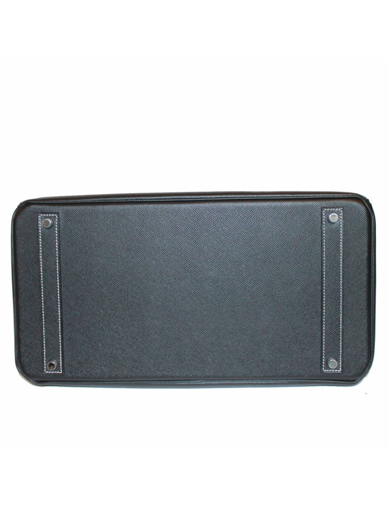 Birkin 40 HERMES epsom noir surpiqûres blanches