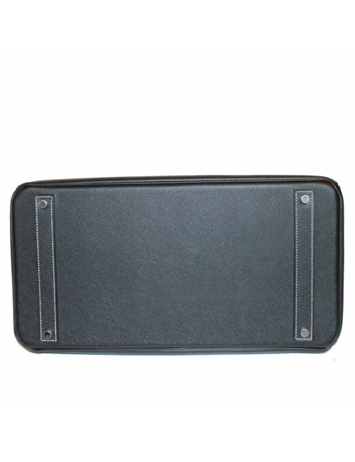 Birkin 40 HERMES epsom noir surpiqûres blanches