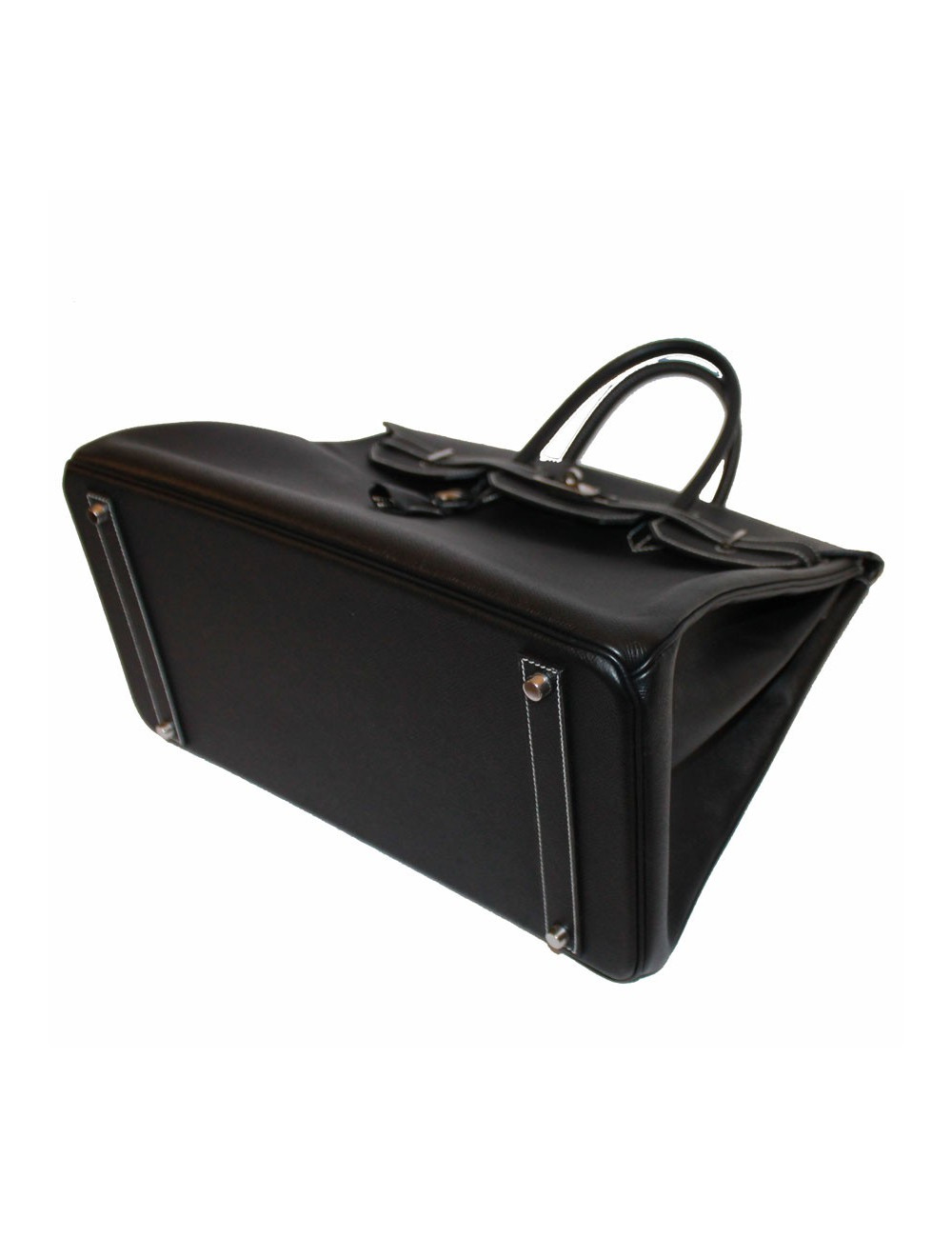 Birkin 40 HERMES epsom noir surpiqûres blanches