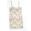 Dress CHANEL T 38 beige tweed and son of gold and silver