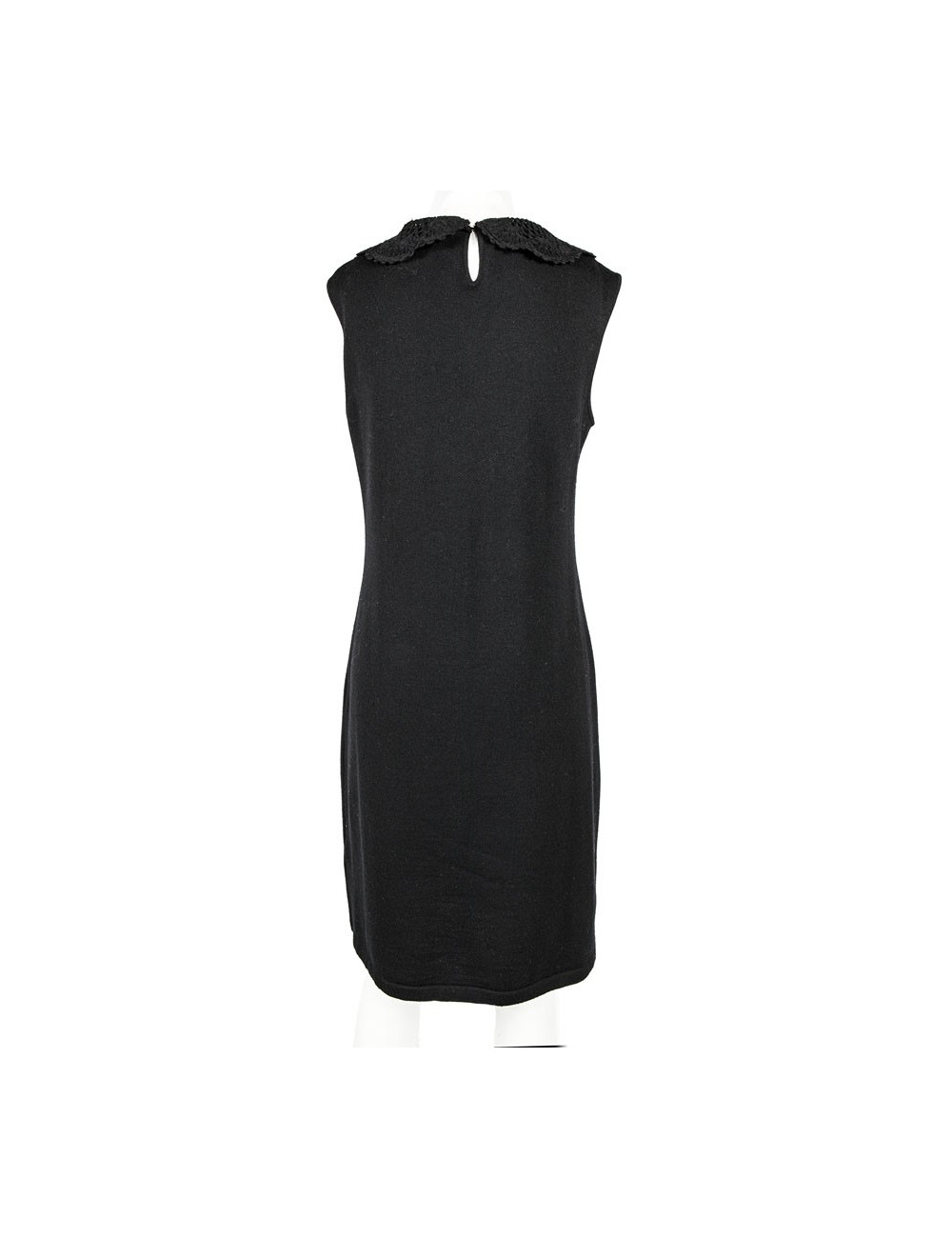 Robe VALENTINO en laine col au crochet noire