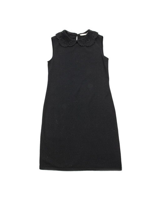 Robe VALENTINO en laine col au crochet noire