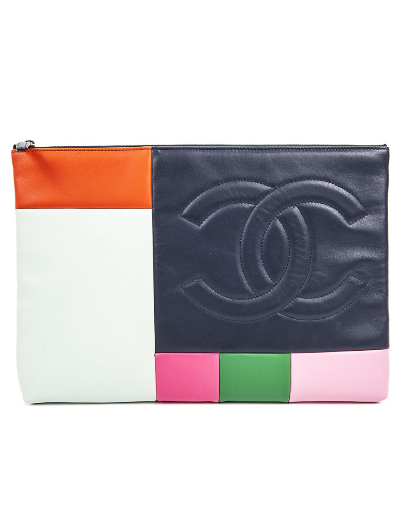 Pochette CHANEL cuir multicolore