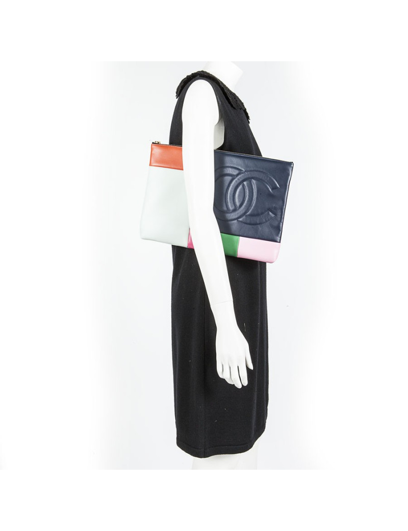 Pochette CHANEL cuir multicolore