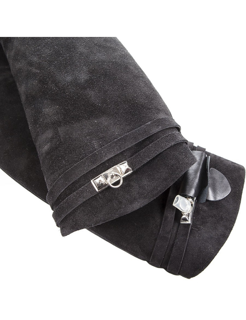 Bottes 'HER' HERMES veau velours noir T40