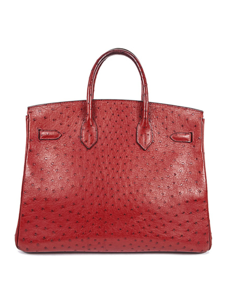 Birkin 35 HERMES en autruche rouge