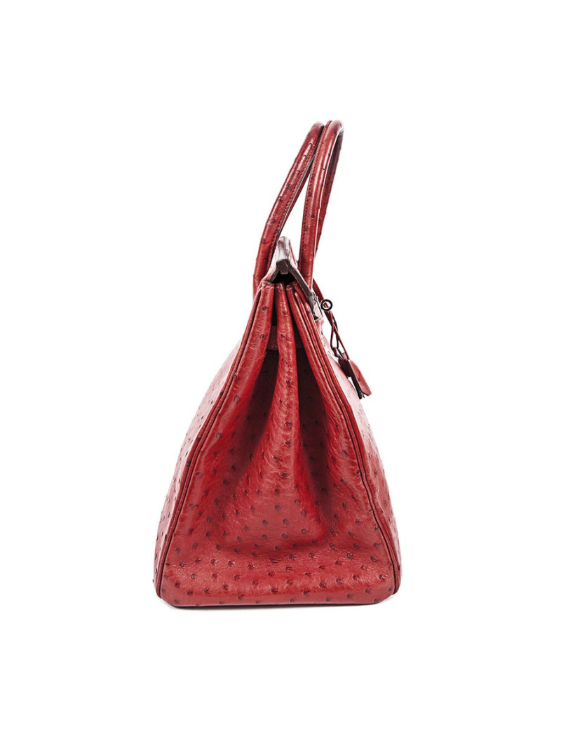 Birkin 35 HERMES en autruche rouge