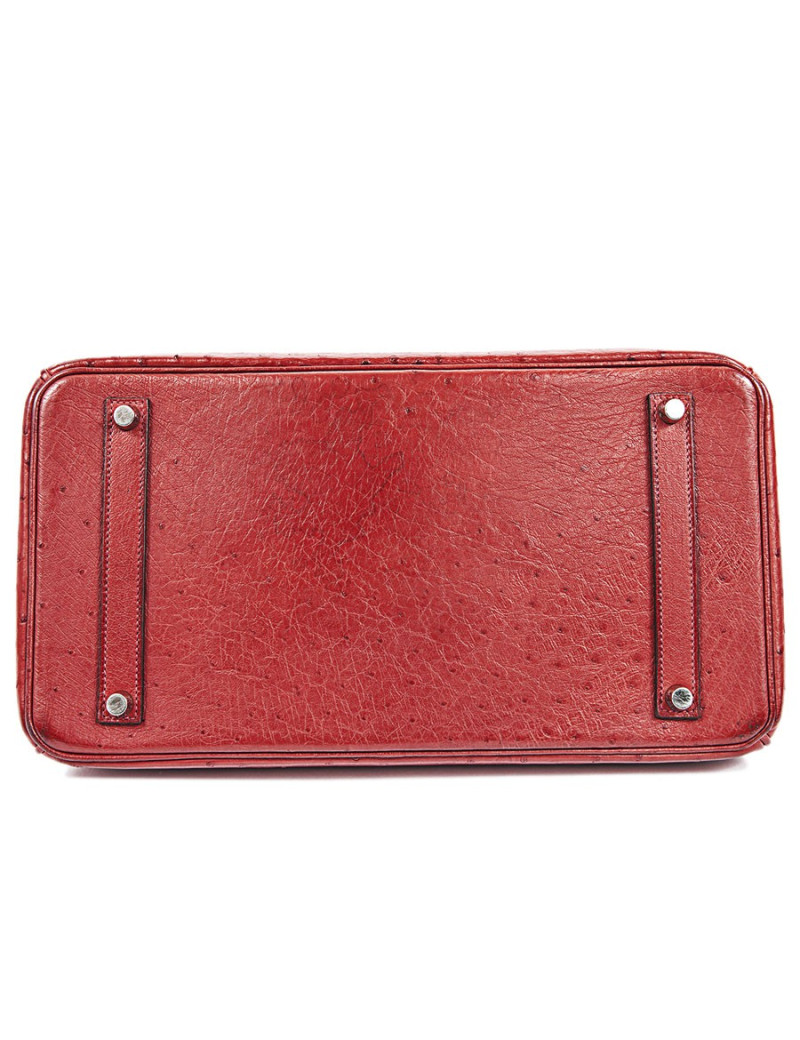Birkin 35 HERMES en autruche rouge