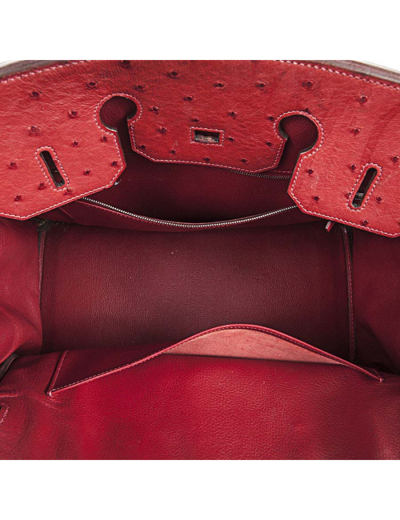 Birkin 35 HERMES en autruche rouge