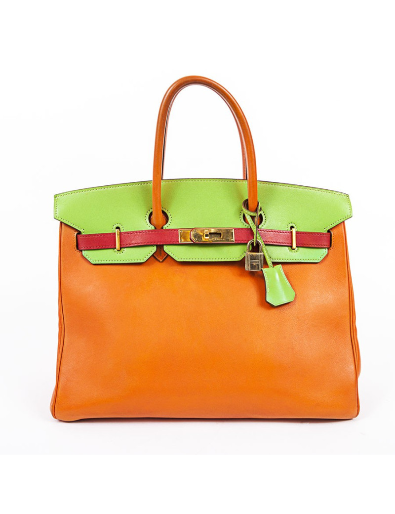 Birkin 35  HERMES en veau swift tricolore