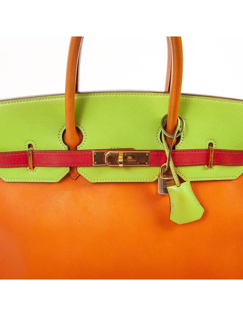 Birkin 35  HERMES en veau swift tricolore