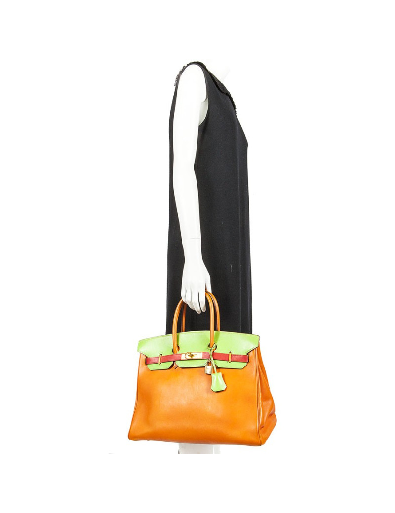 Birkin 35  HERMES en veau swift tricolore