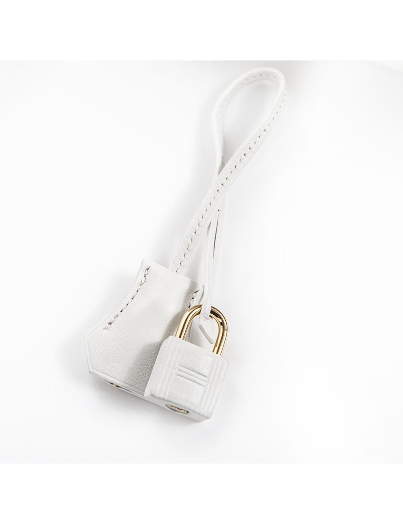 Birkin 30 HERMES H canvas and white leather