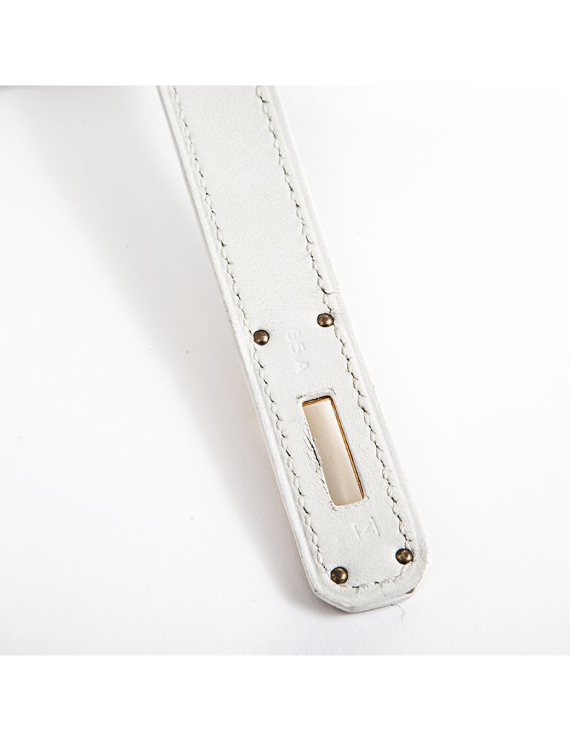 Birkin 30 HERMES H canvas and white leather