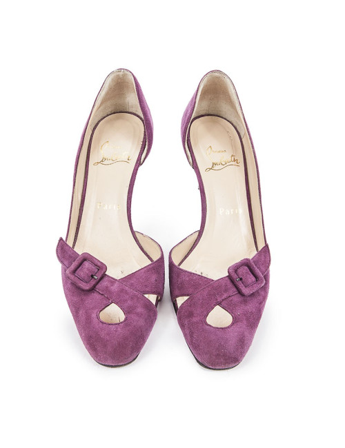 Escarpins LOUBOUTIN T36 veau velours violet