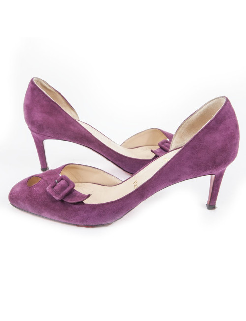 Escarpins LOUBOUTIN T36 veau velours violet