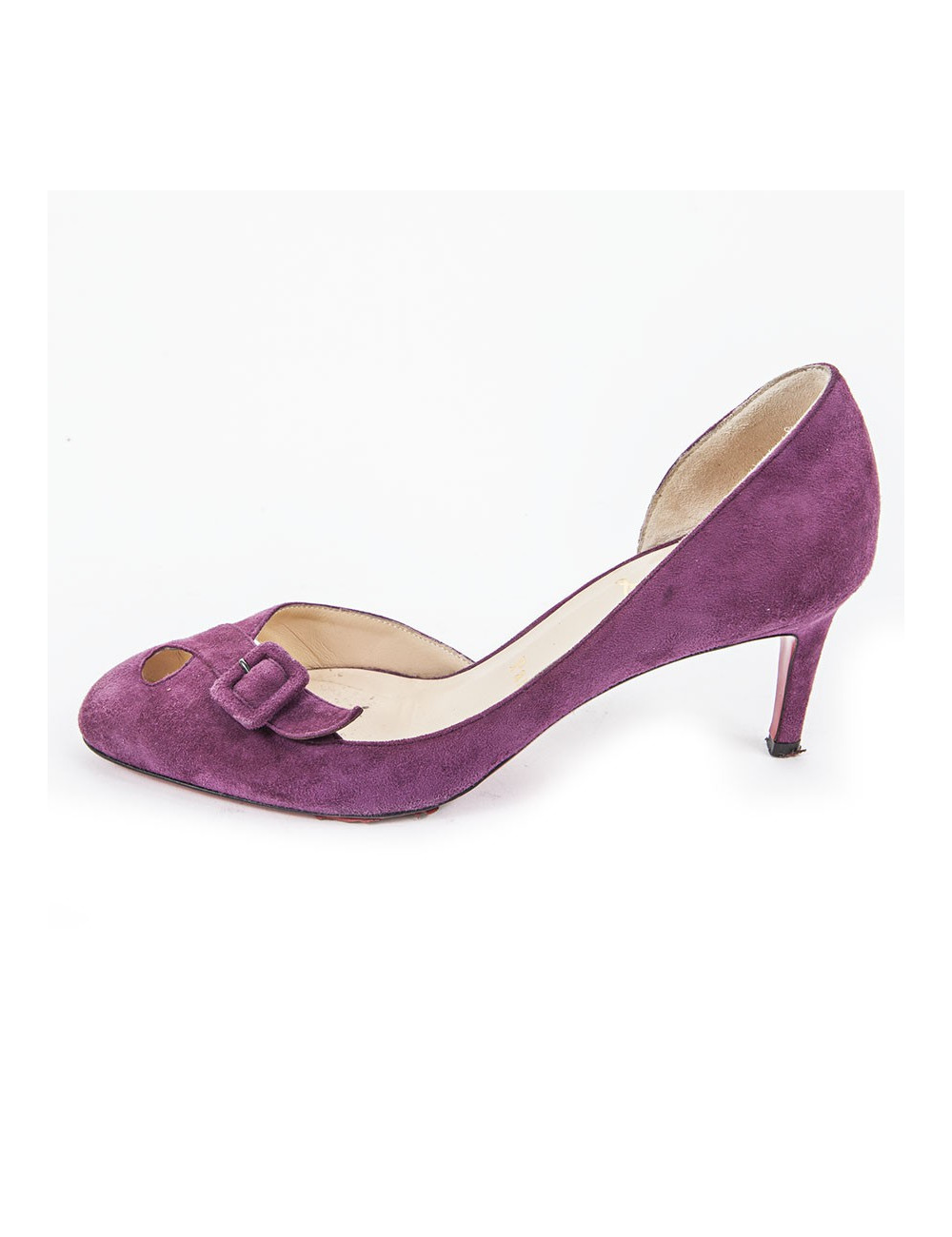 LOUBOUTIN T36 purple suede pumps