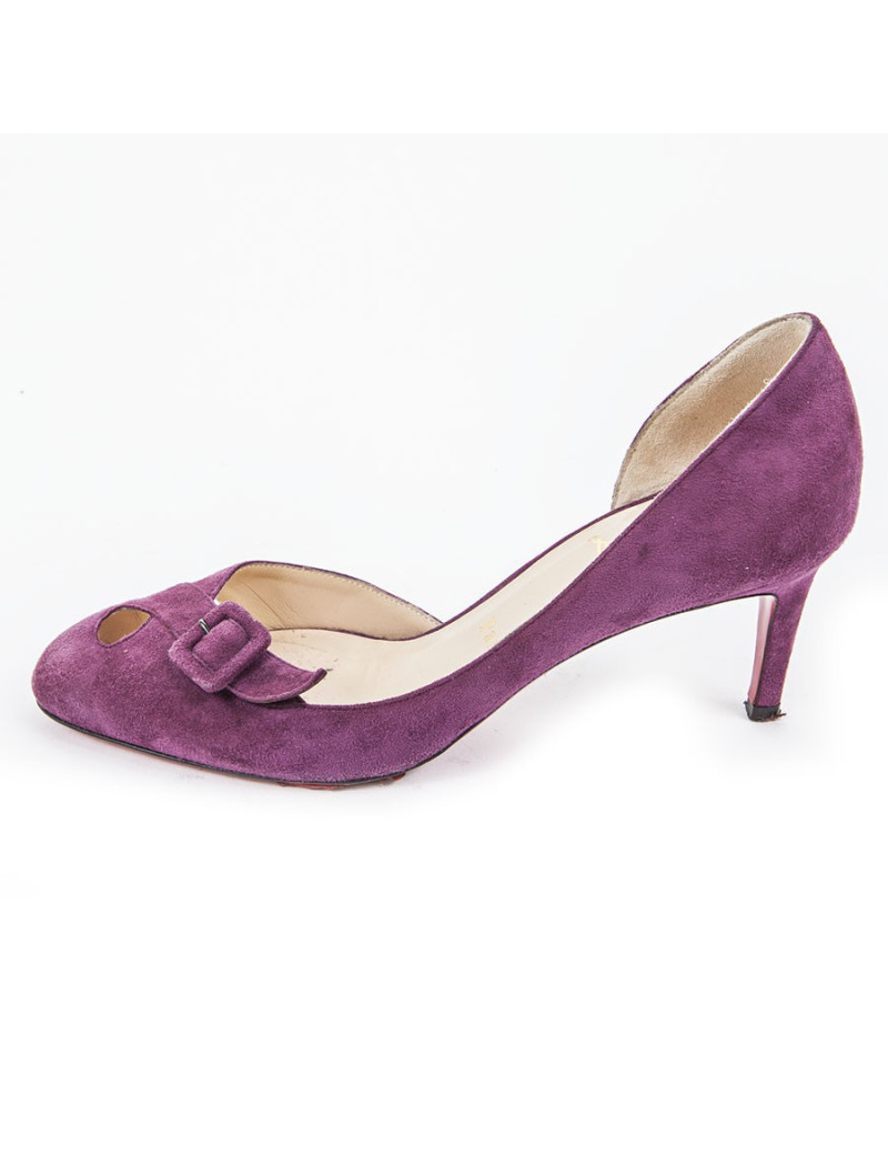 LOUBOUTIN T36 purple suede pumps