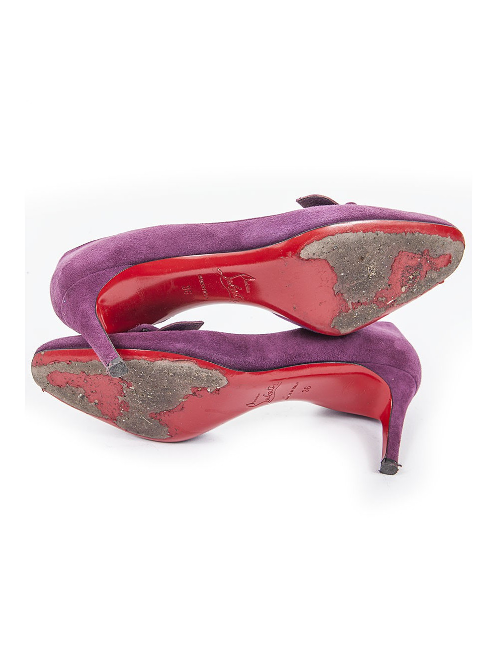 Escarpins LOUBOUTIN T36 veau velours violet