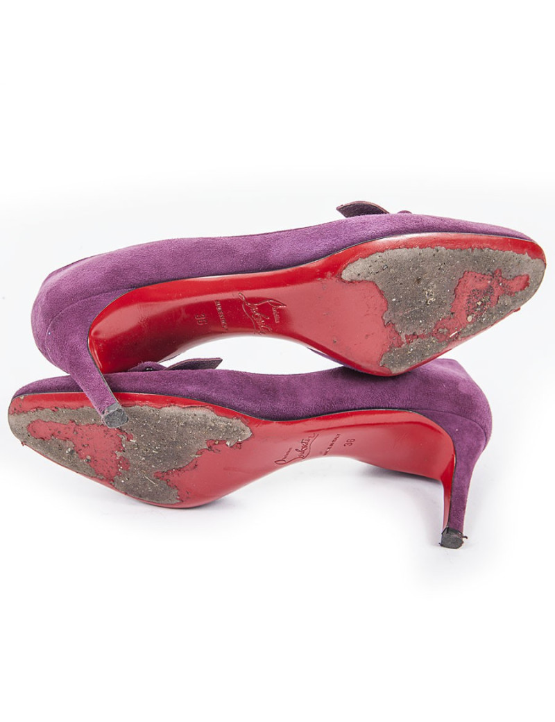 LOUBOUTIN T36 purple suede pumps