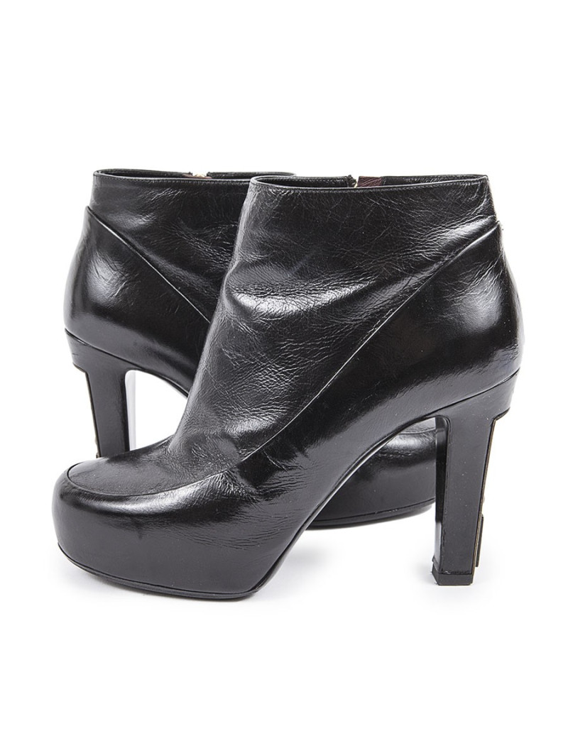 Bottines à talons CHANEL T37 cuir noir