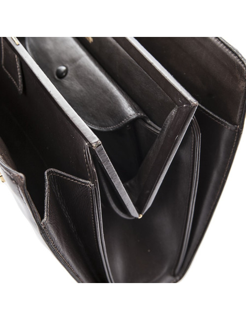 HERMES Vintage Pullman bag in brown box leather