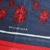 Châle BALENCIAGA bleu marine et rouge