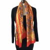 Shop VERSACE red silk scarf
