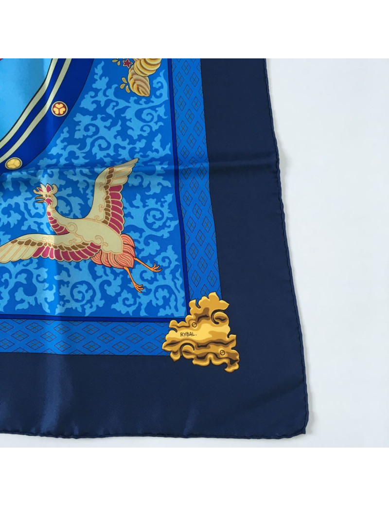 Blue silk HERMES "NIKKO" square