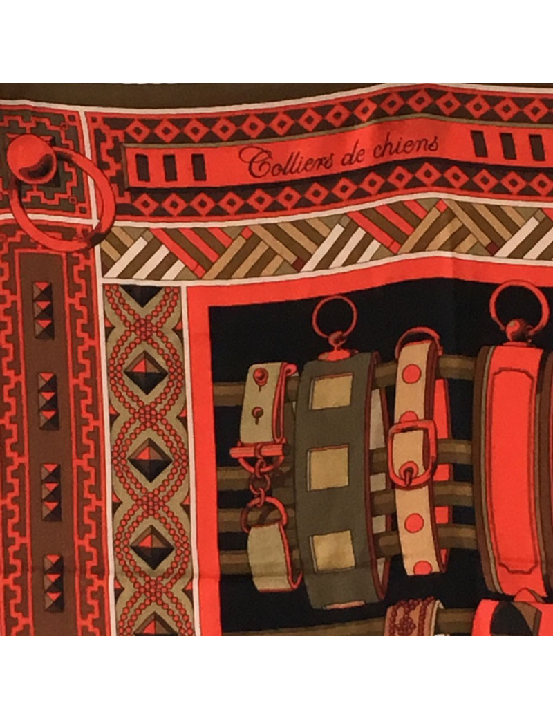 xxx Châle HERMES  "Colliers de chiens" en cachemire et soie multicolore