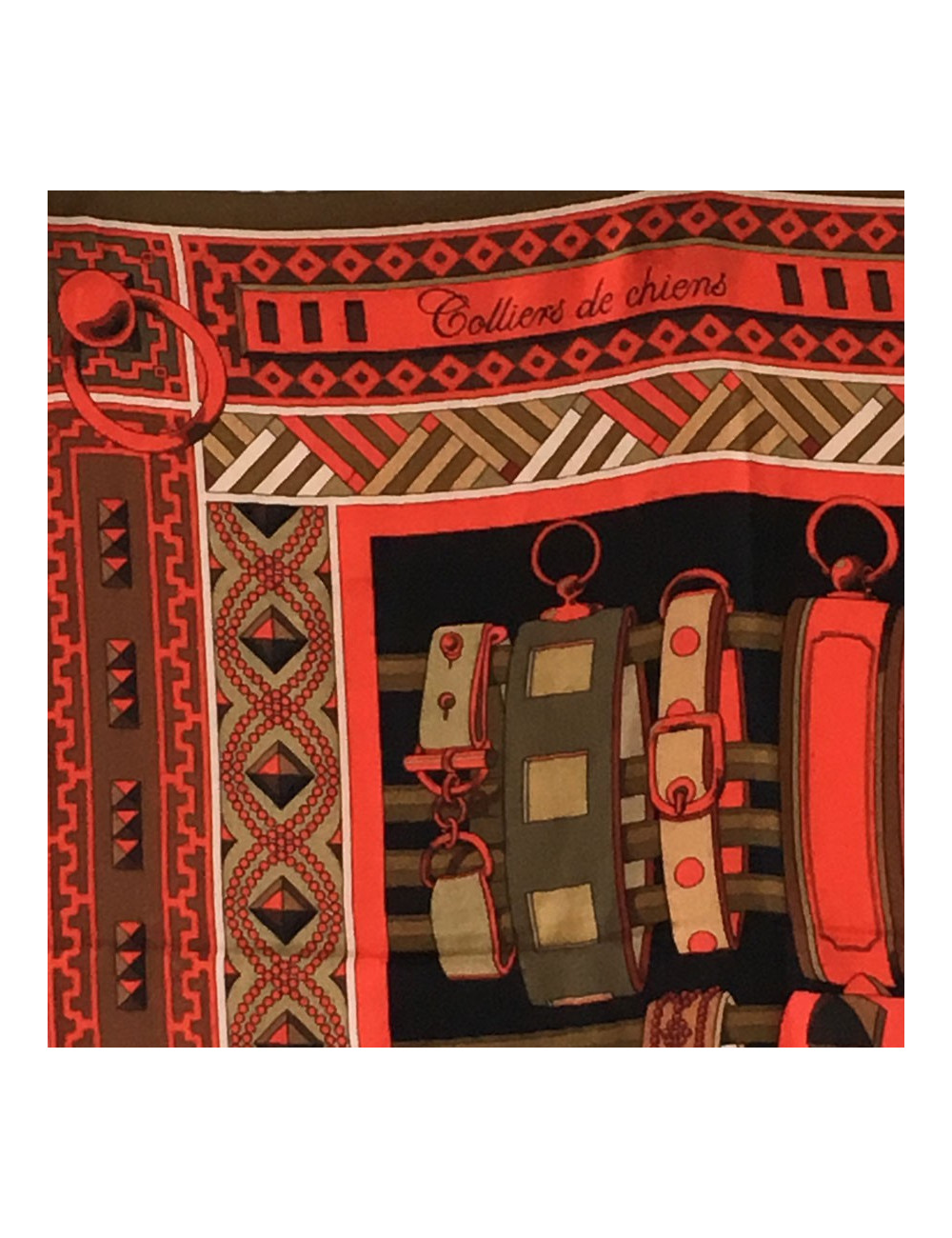 Shawl HERMES "Dog collars" in Kashmir and multicolored silk