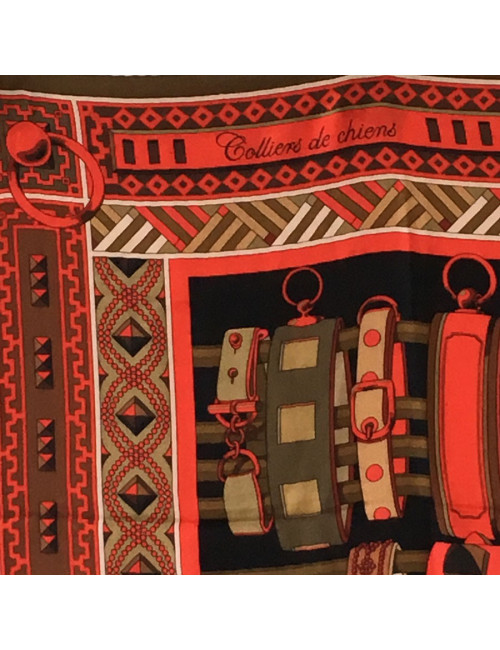 Shawl HERMES "Dog collars" in Kashmir and multicolored silk