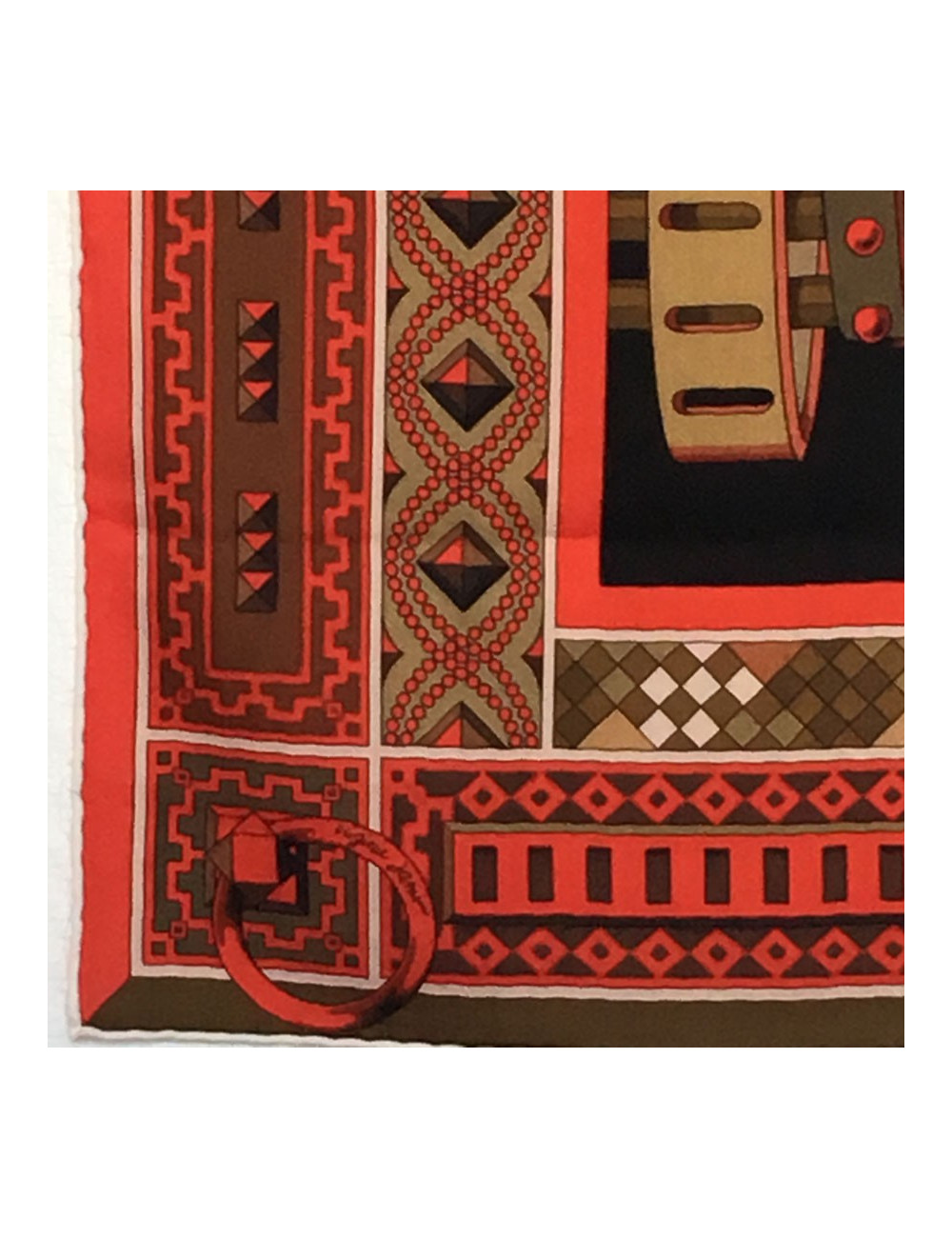 Shawl HERMES "Dog collars" in Kashmir and multicolored silk