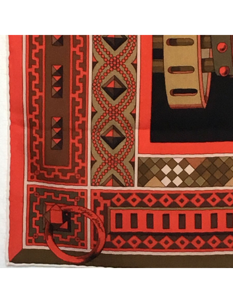 xxx Châle HERMES  "Colliers de chiens" en cachemire et soie multicolore