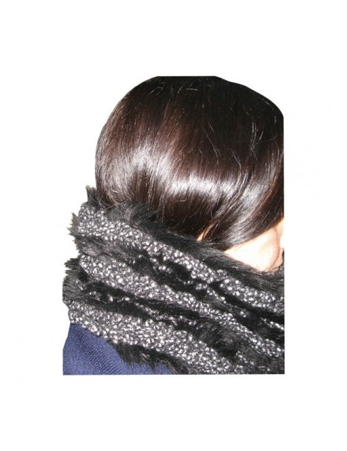 Turban et col cheminée cachemire noir CHANEL