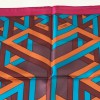 Hermès "Square Cube" in silk fuchsia, turquoise and rust