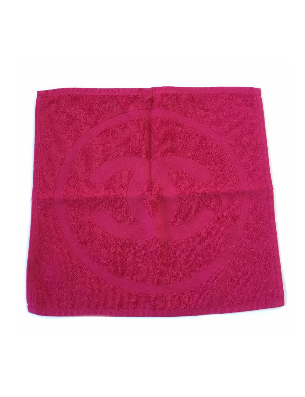 Serviette CHANEL en coton éponge rose