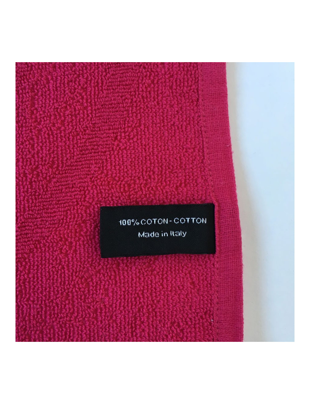 Serviette CHANEL en coton éponge rose