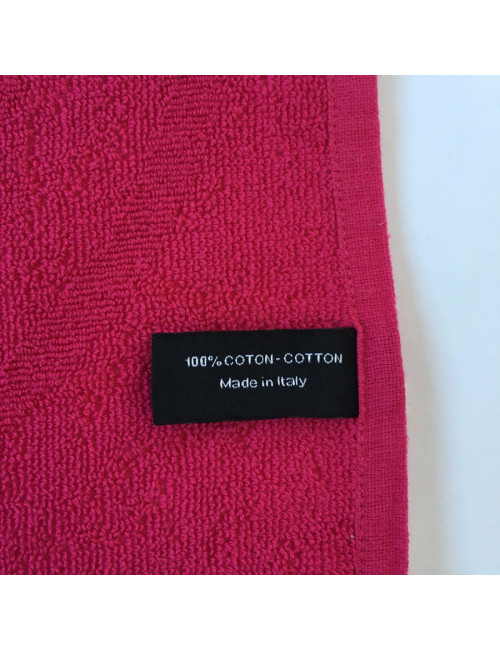 Serviette CHANEL en coton éponge rose