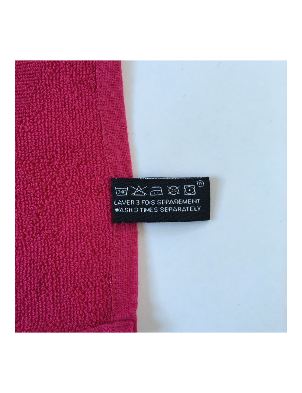 Serviette CHANEL en coton éponge rose