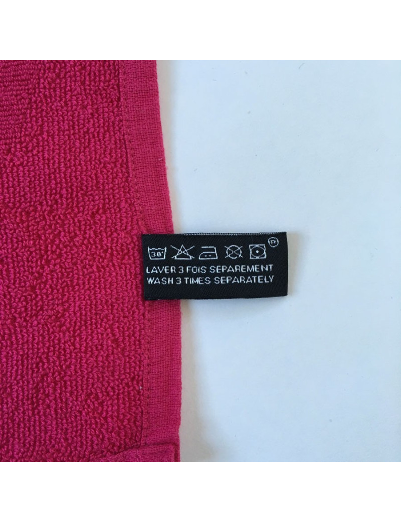 Serviette CHANEL en coton éponge rose