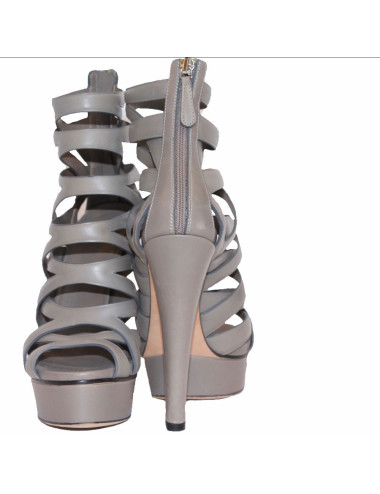 Sandales hautes GUCCI T36 cuir gris