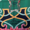 HERMES 'L'instruction du Roy' Shawl in Green, Yellow and Mauve Silk and Cashmere
