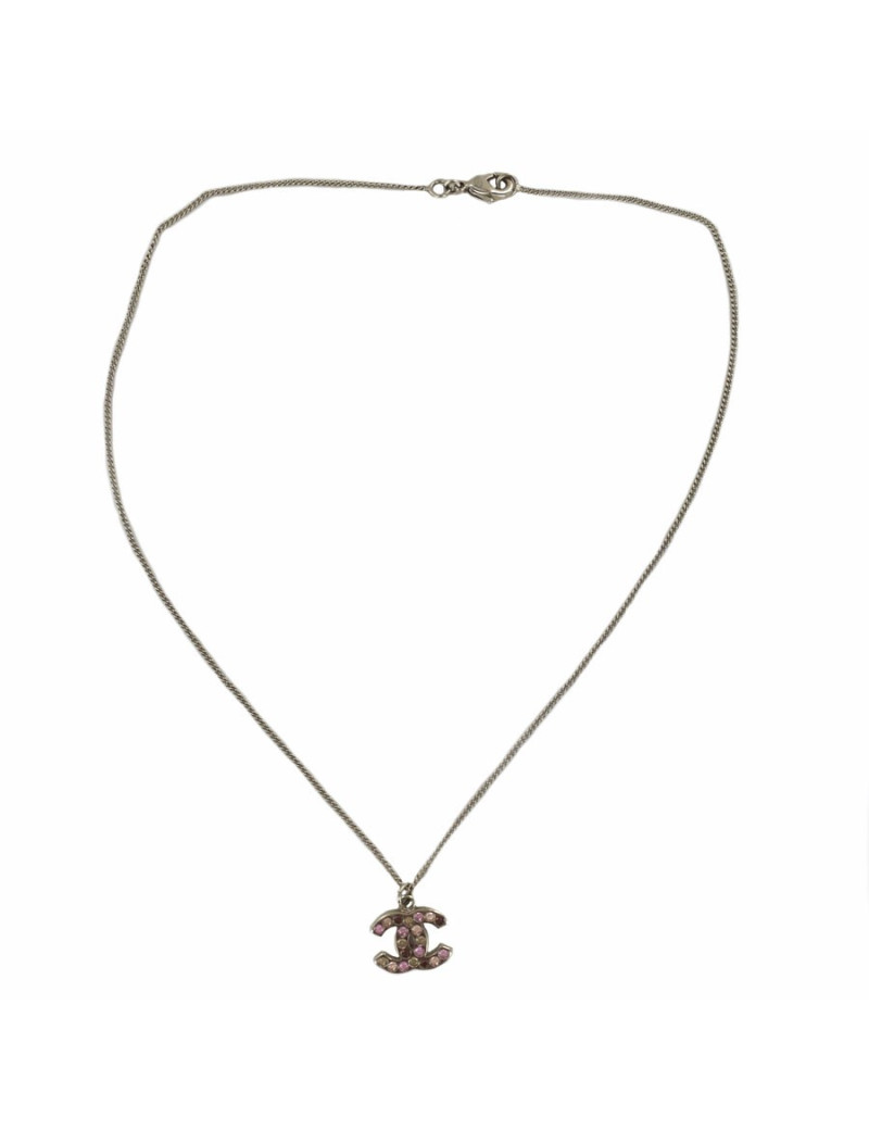 CHANEL CC gold metal rhinestone necklace