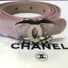 CHANEL pink leather belt
