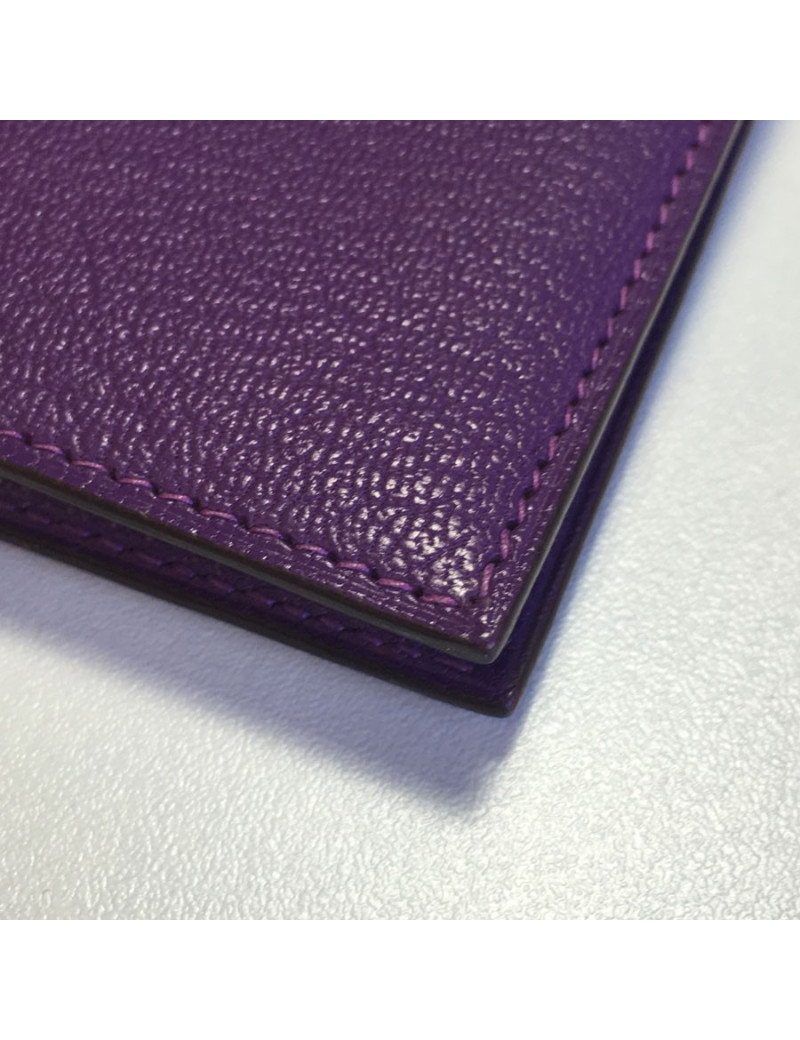 xxx Portefeuille HERMES Bearn en cuir violet