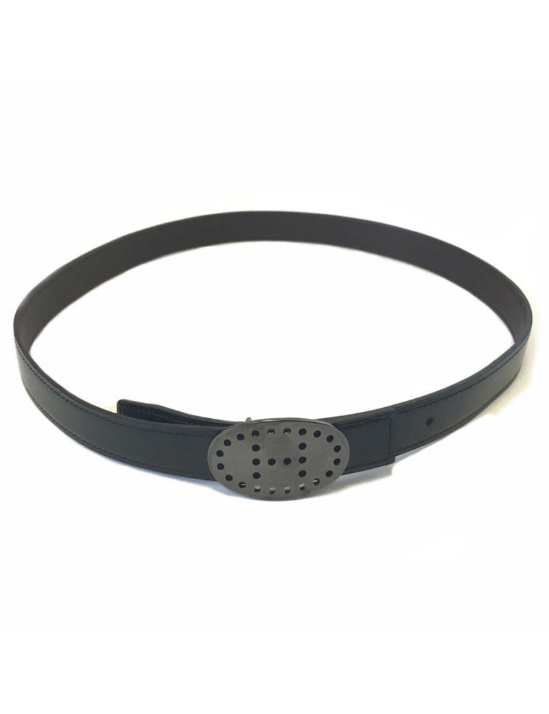 xxx Ceinture HERMES réversible en cuir box noir et cuir veau grainé marron
