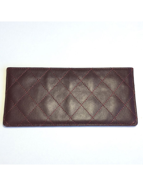 xxx Porte-cartes et billets CHANEL cuir matelassé bordeaux