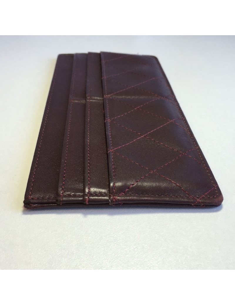 Card holders and tickets CHANEL Burgundy quilted leather