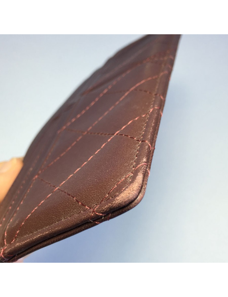 Card holders and tickets CHANEL Burgundy quilted leather